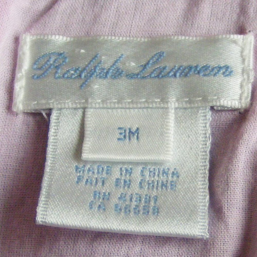 RALPH LAUREN Dress, 3M, Navy & Pink, Sleeveless, Taffeta, back buttons - Picture 5 of 7